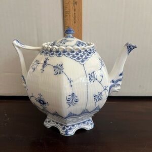 Royal Copenhagen Fluted Full Lace Small Teapot & Lid